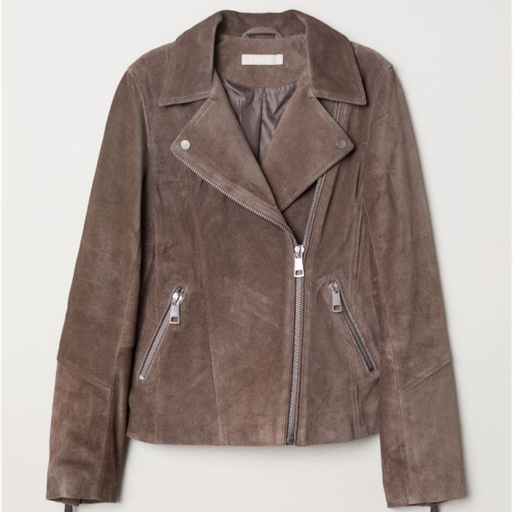 H&M PREMIUM SUEDE BIKER JACKET